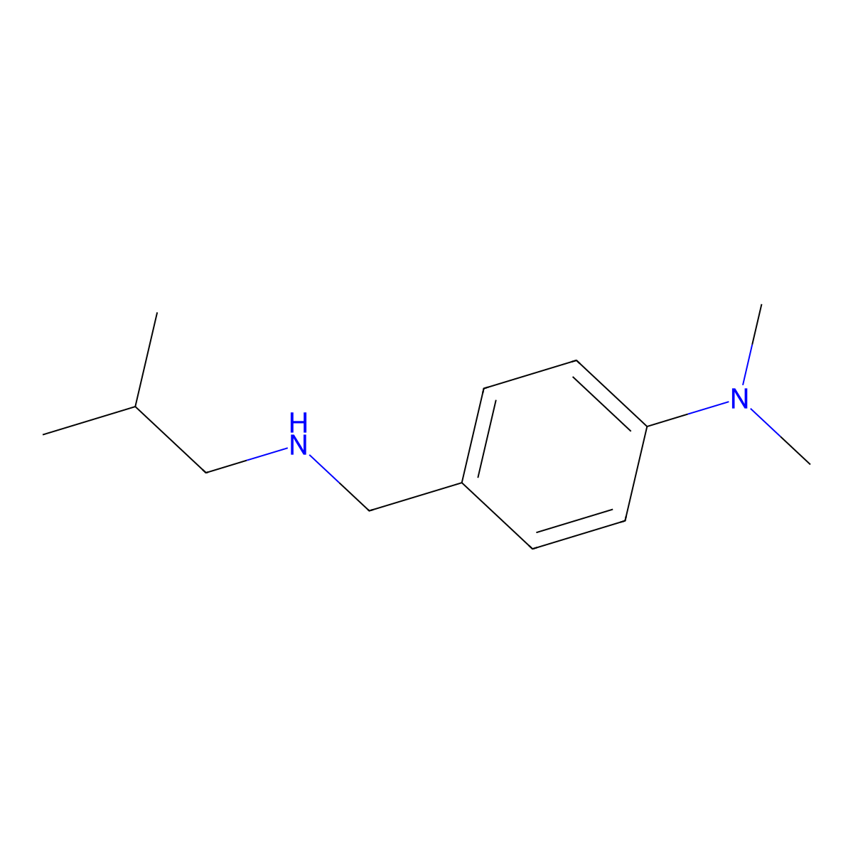 N,N-dimethyl-4-{[(2-methylpropyl)amino]methyl}aniline molecular structure, CAS 71274-90-3