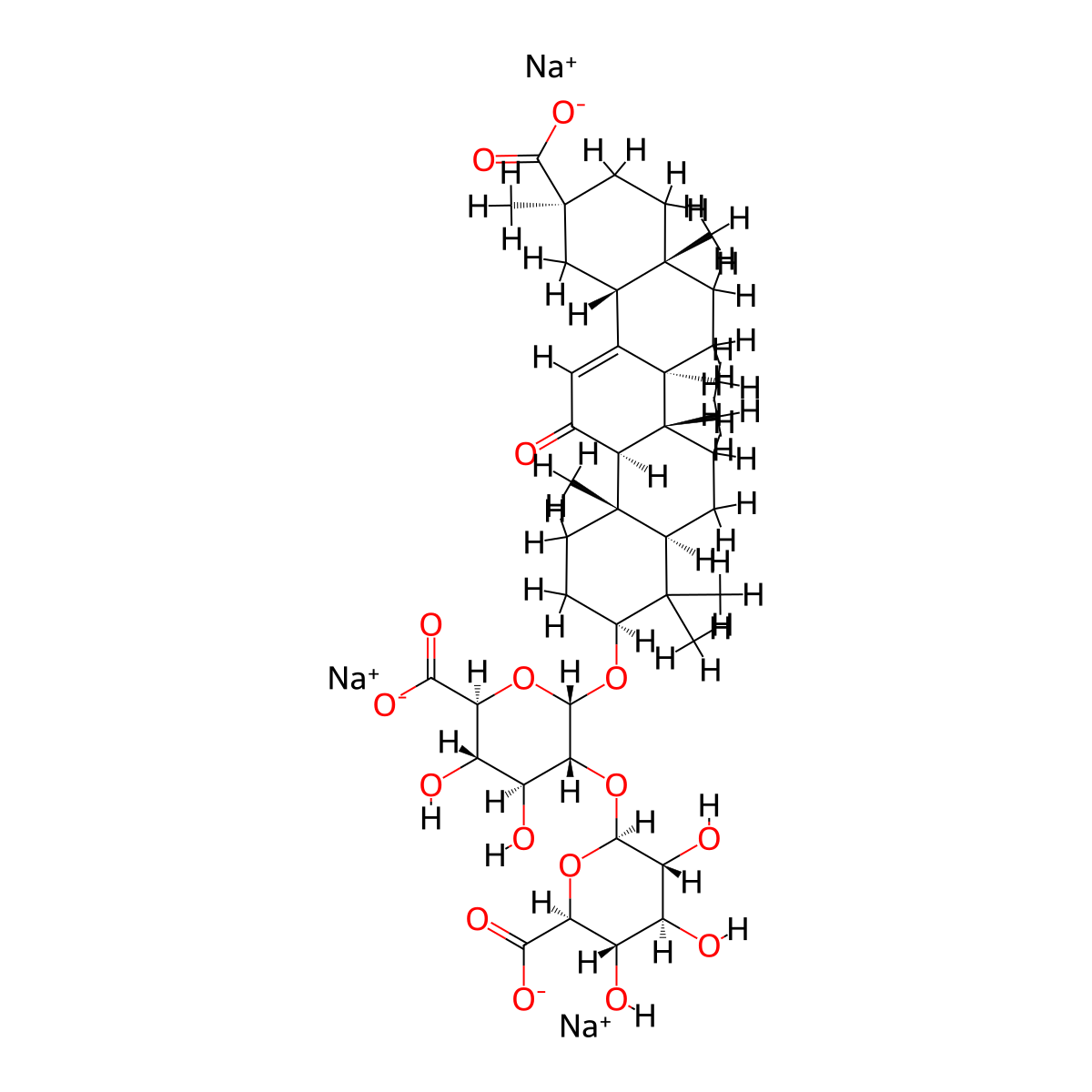 Trisodium Glycyrrhizate molecular structure, CAS 71277-78-6