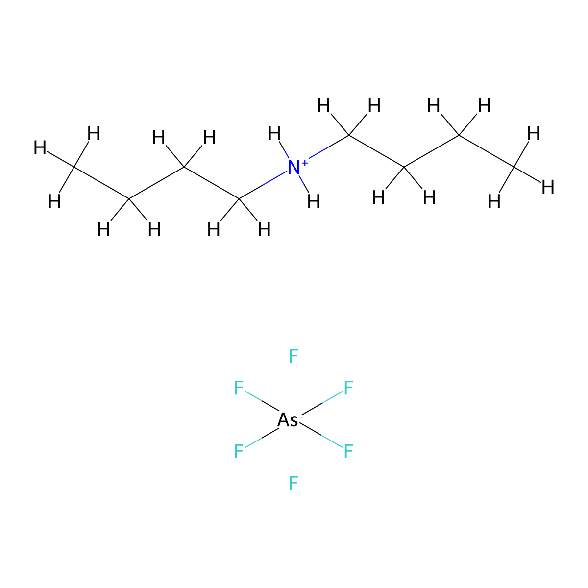 Dibutylamine, hexafluoroarsenate(1-) molecular structure, CAS 7128-68-9