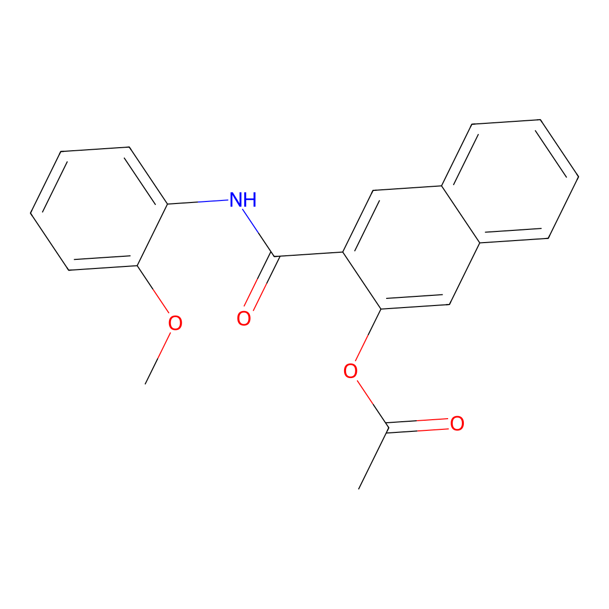 2-(N-(o-Methoxyphenyl)carbamoyl)-3-naphthyl acetate molecular structure, CAS 7128-79-2