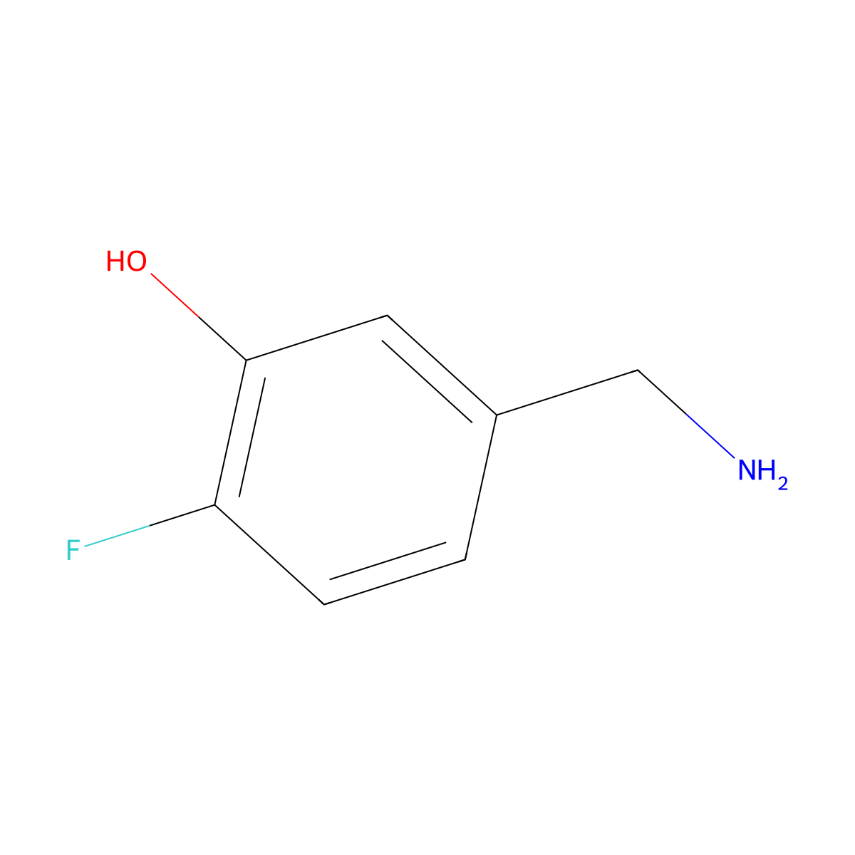 5-(Aminomethyl)-2-fluorophenol molecular structure, CAS 71288-96-5