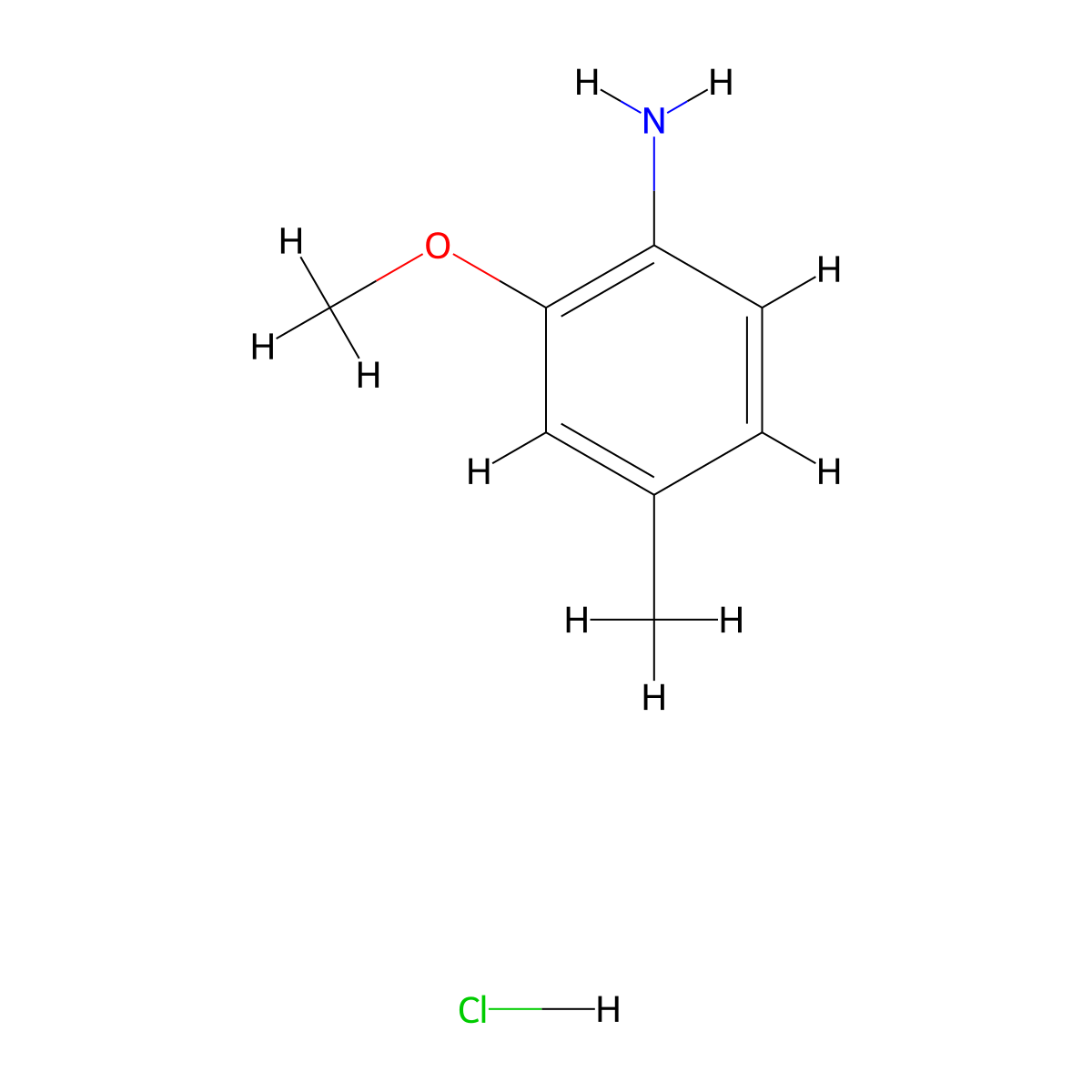 2-Methoxy-4-methylaniline hydrochloride molecular structure, CAS 71288-98-7