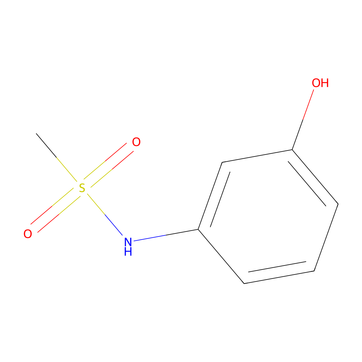 N-(3-hydroxyphenyl)methanesulfonamide molecular structure, CAS 71290-40-9