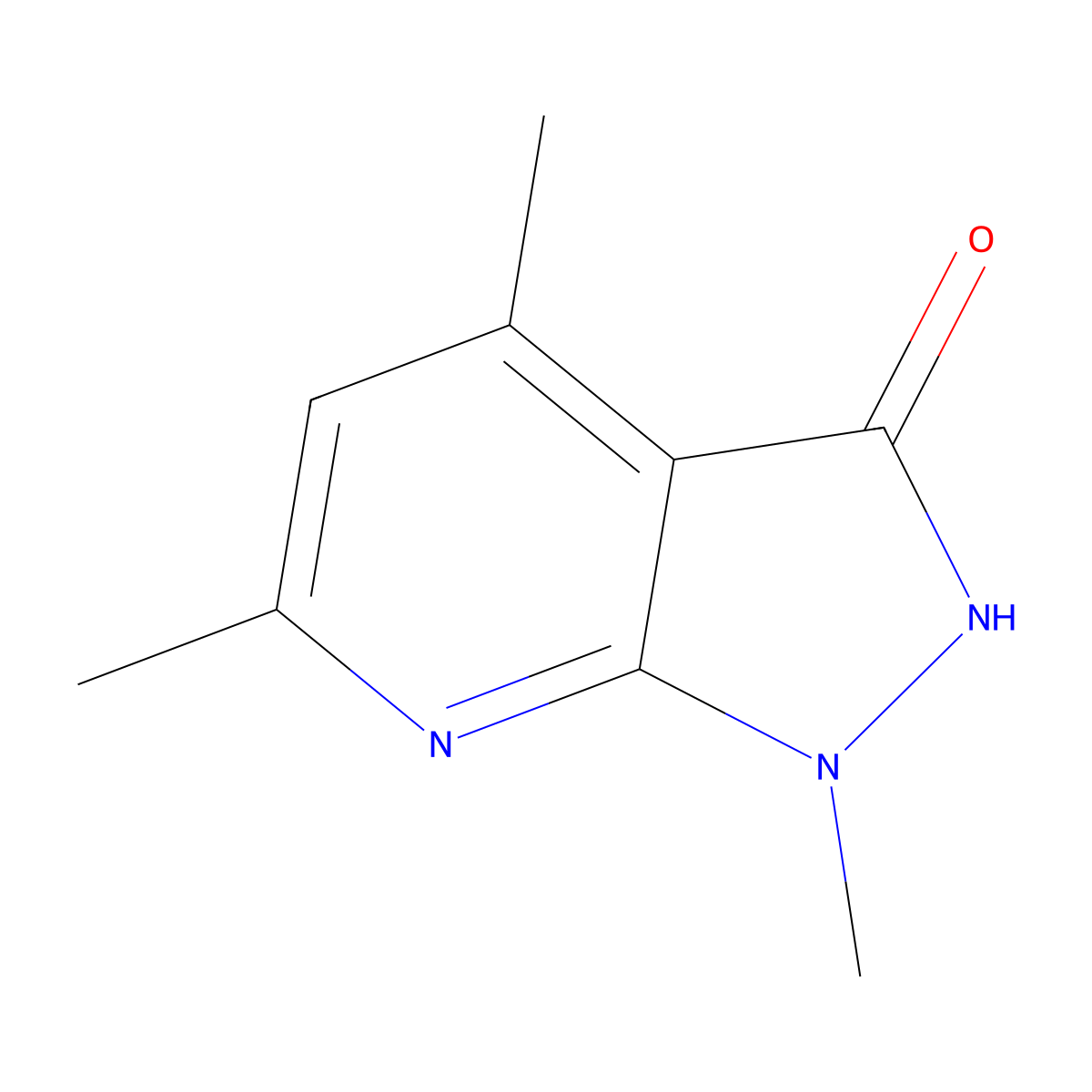 1,4,6-trimethyl-1H,2H,3H-pyrazolo(3,4-b)pyridin-3-one molecular structure, CAS 71290-70-5