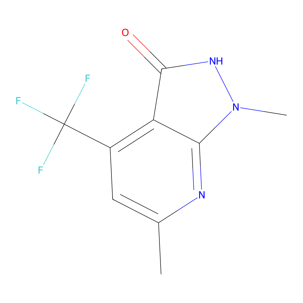 1,2-Dihydro-1,6-dimethyl-4-(trifluoromethyl)-3H-pyrazolo[3,4-b]pyridin-3-one molecular structure, CAS 71290-73-8
