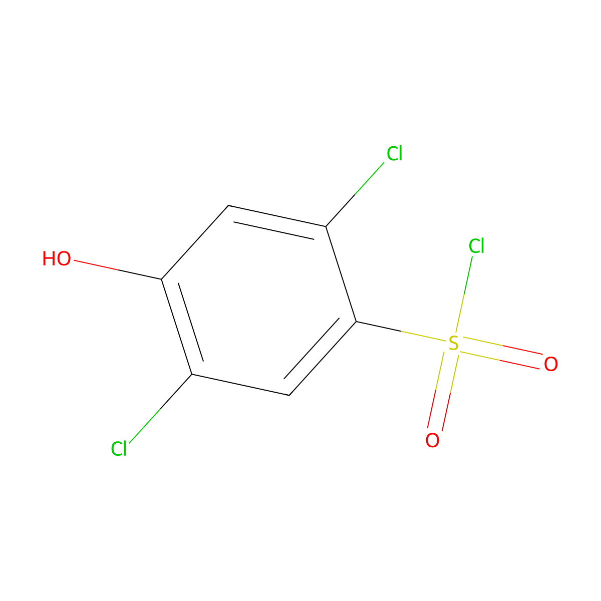 2,5-Dichloro-4-hydroxybenzene-1-sulfonyl chloride molecular structure, CAS 71292-90-5