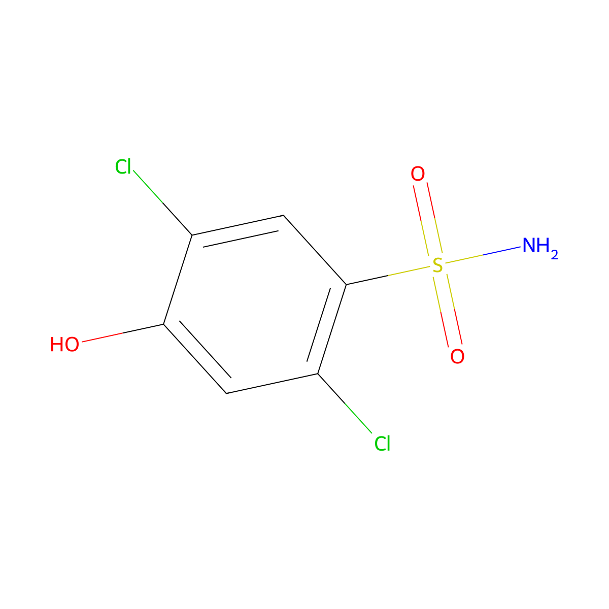 2,5-Dichloro-4-hydroxybenzene-1-sulfonamide molecular structure, CAS 71292-92-7