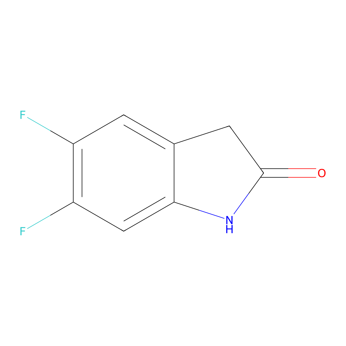 5,6-Difluorooxindole molecular structure, CAS 71294-07-0