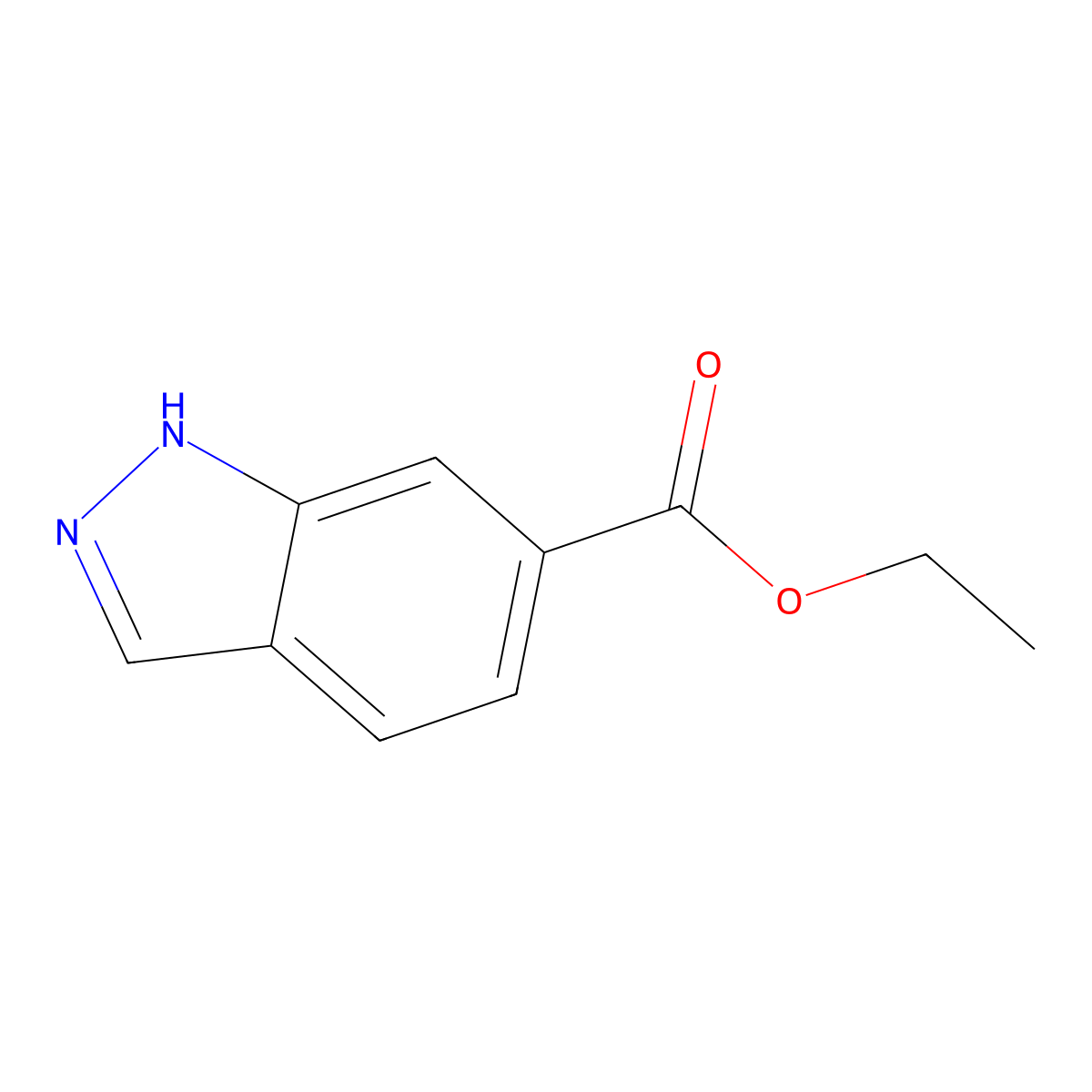 Ethyl 1H-indazole-6-carboxylate molecular structure, CAS 713-09-7