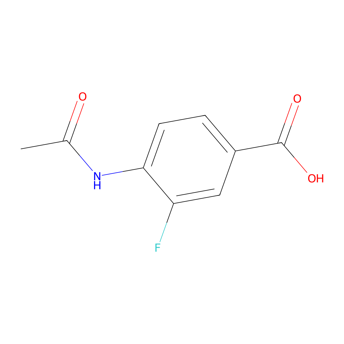 4-Acetamido-3-fluorobenzoic acid molecular structure, CAS 713-11-1