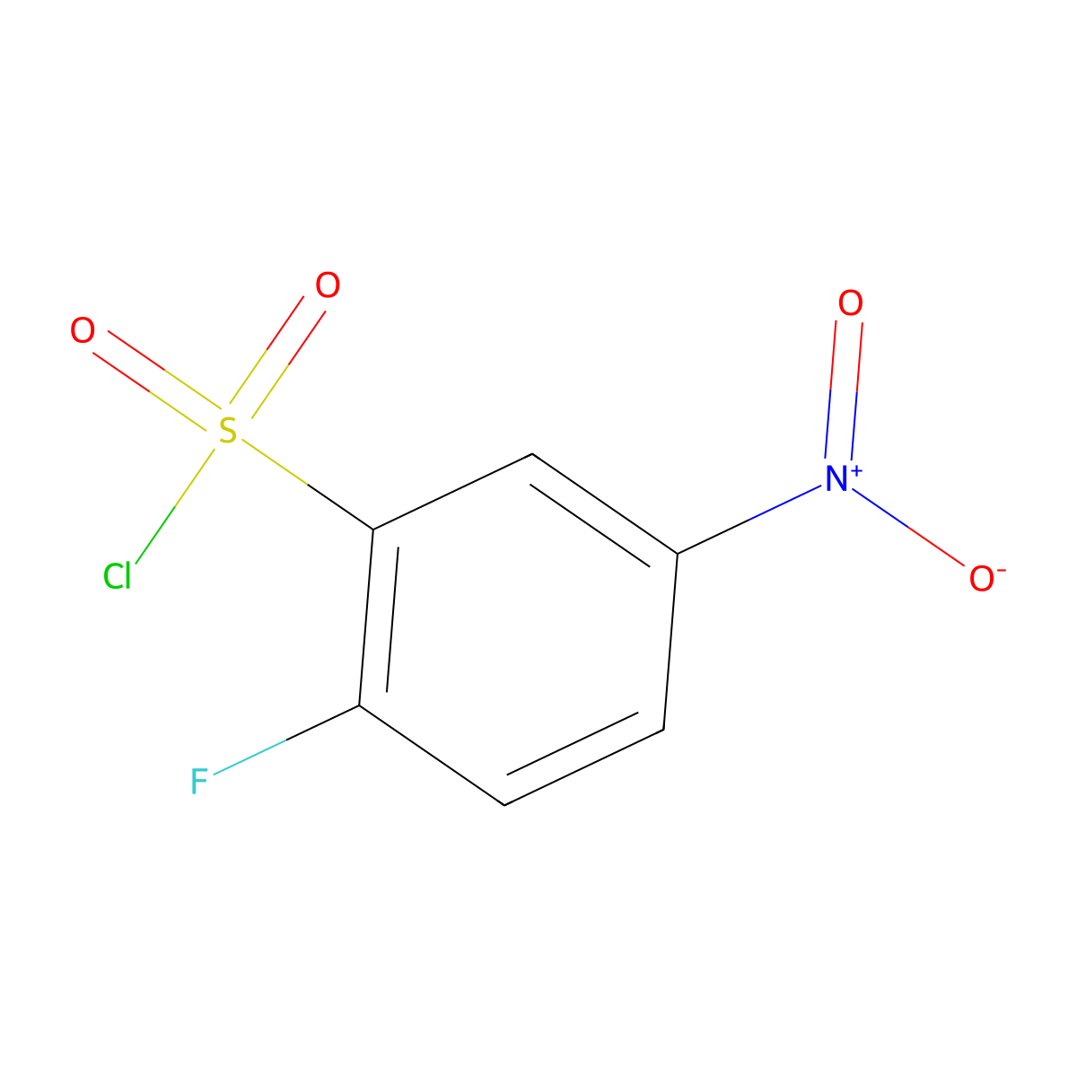 2-Fluoro-5-nitrobenzenesulfonyl chloride molecular structure, CAS 713-21-3