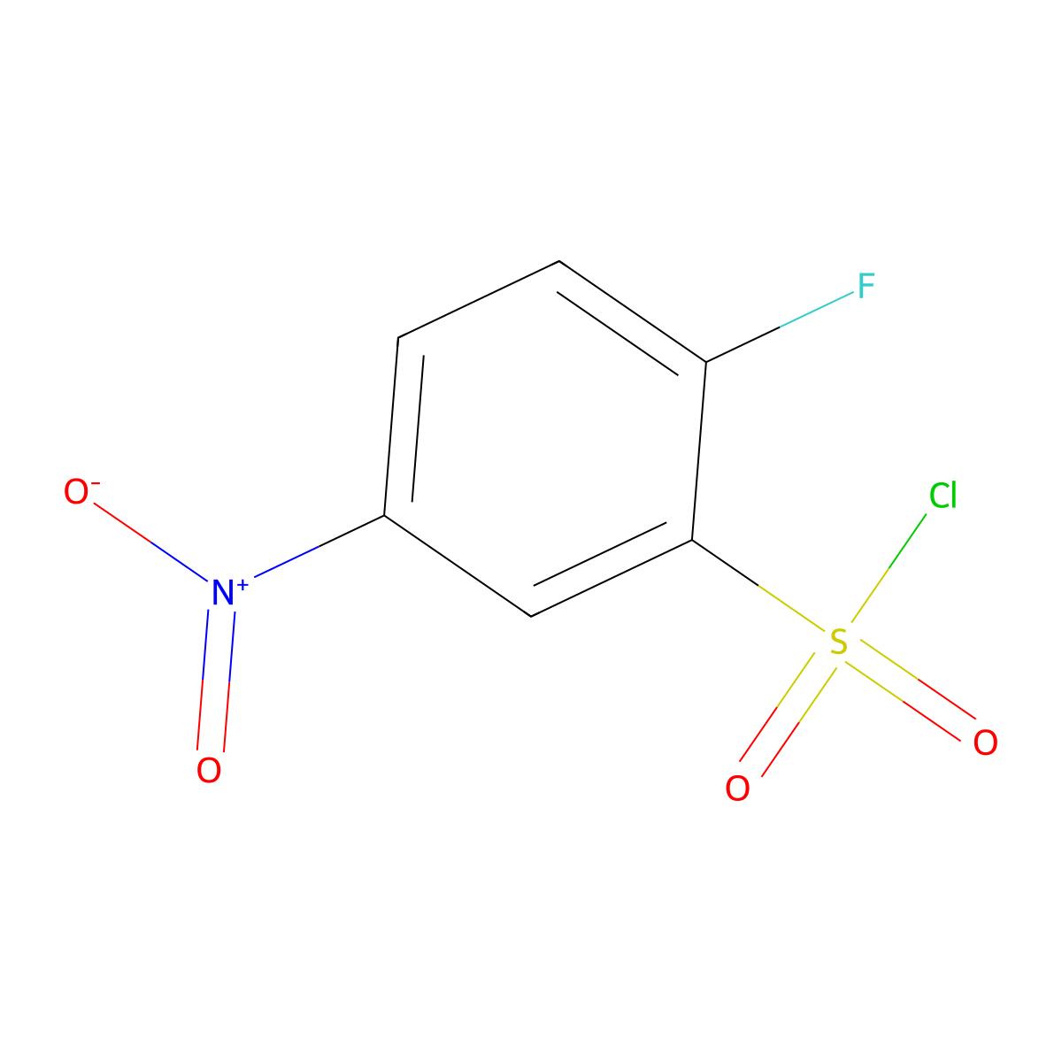 2-Fluoro-5-nitrobenzenesulfonyl chloride molecular structure, CAS 713-21-3