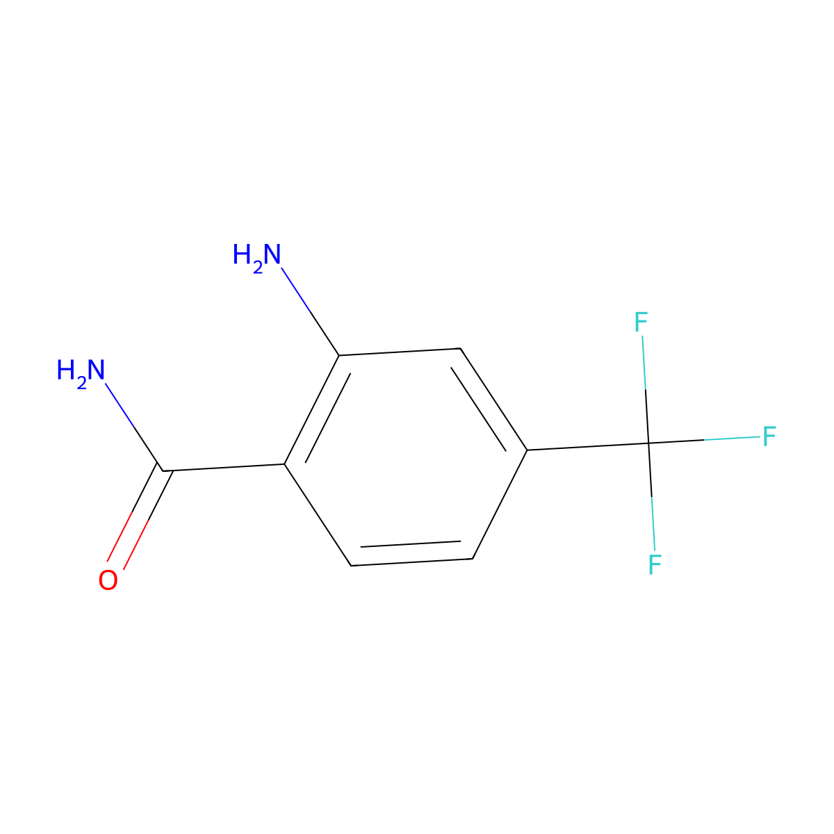 2-Amino-4-(trifluoromethyl)benzamide molecular structure, CAS 713-41-7