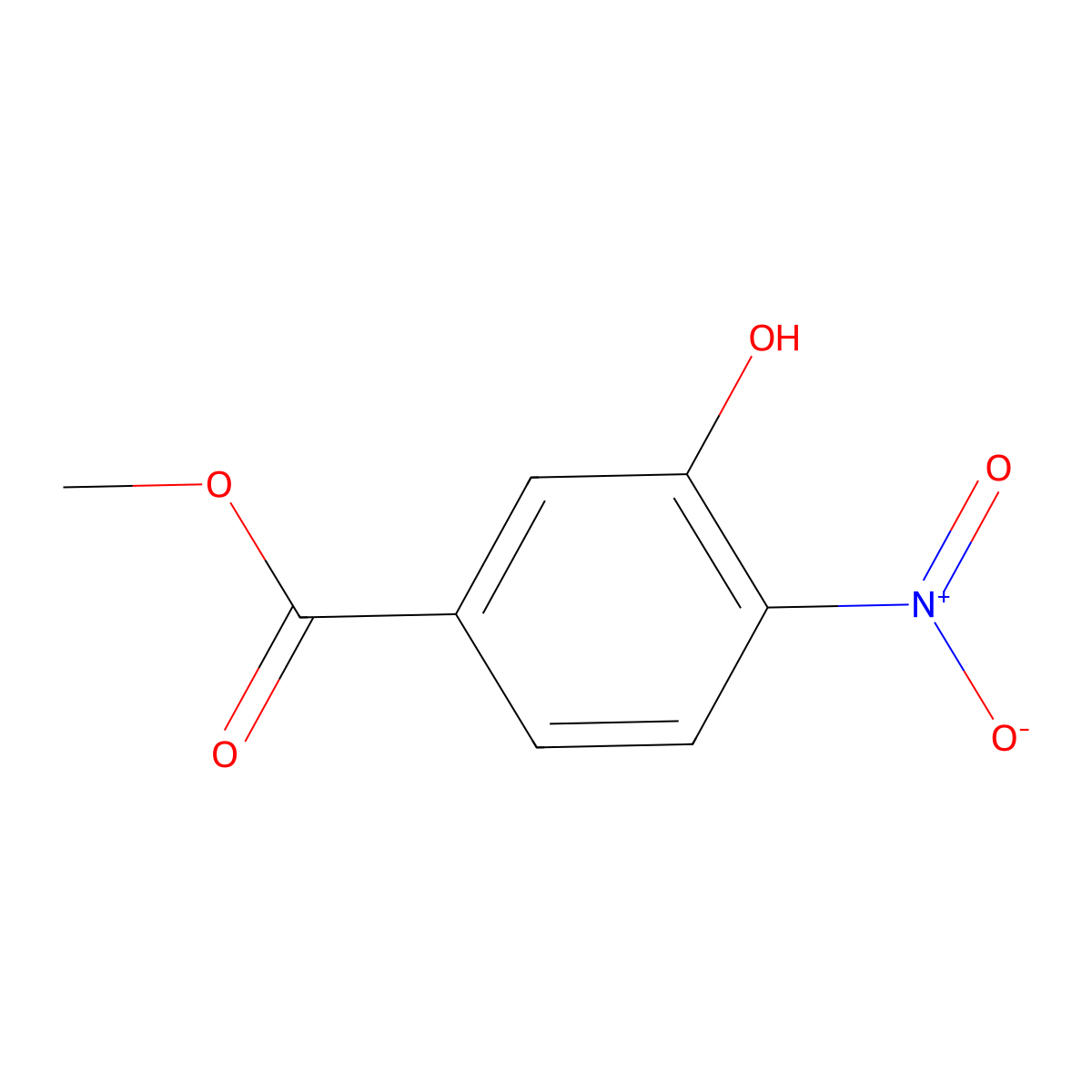 Methyl 3-hydroxy-4-nitrobenzoate molecular structure, CAS 713-52-0