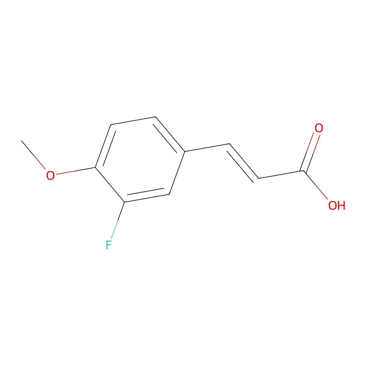 3-Fluoro-4-methoxycinnamic acid molecular structure, CAS 713-85-9