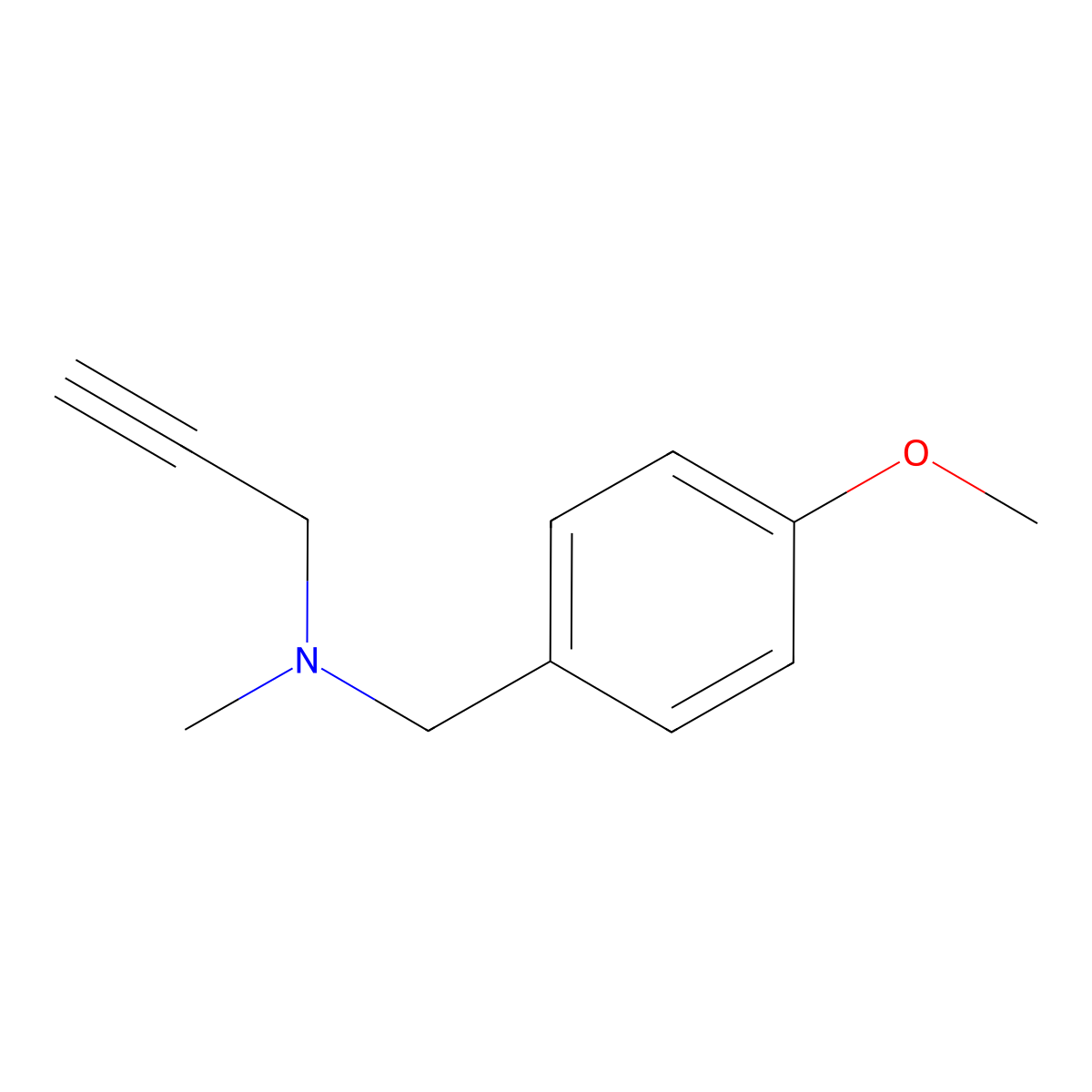 [(4-Methoxyphenyl)methyl](methyl)(prop-2-yn-1-yl)amine molecular structure, CAS 713-88-2