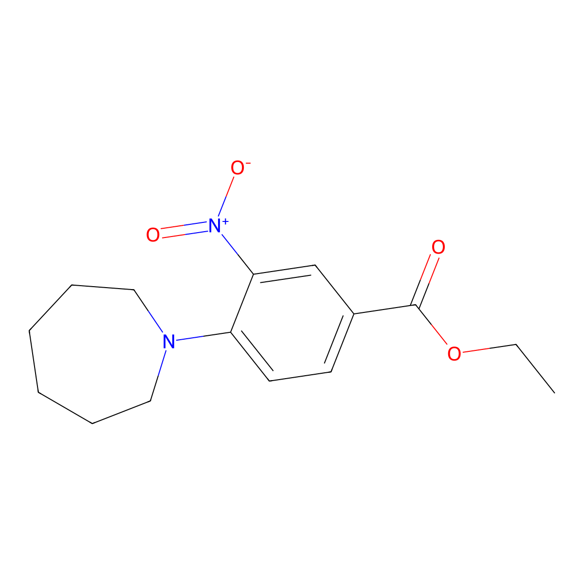 Ethyl 4-(azepan-1-yl)-3-nitrobenzoate molecular structure, CAS 71302-98-2