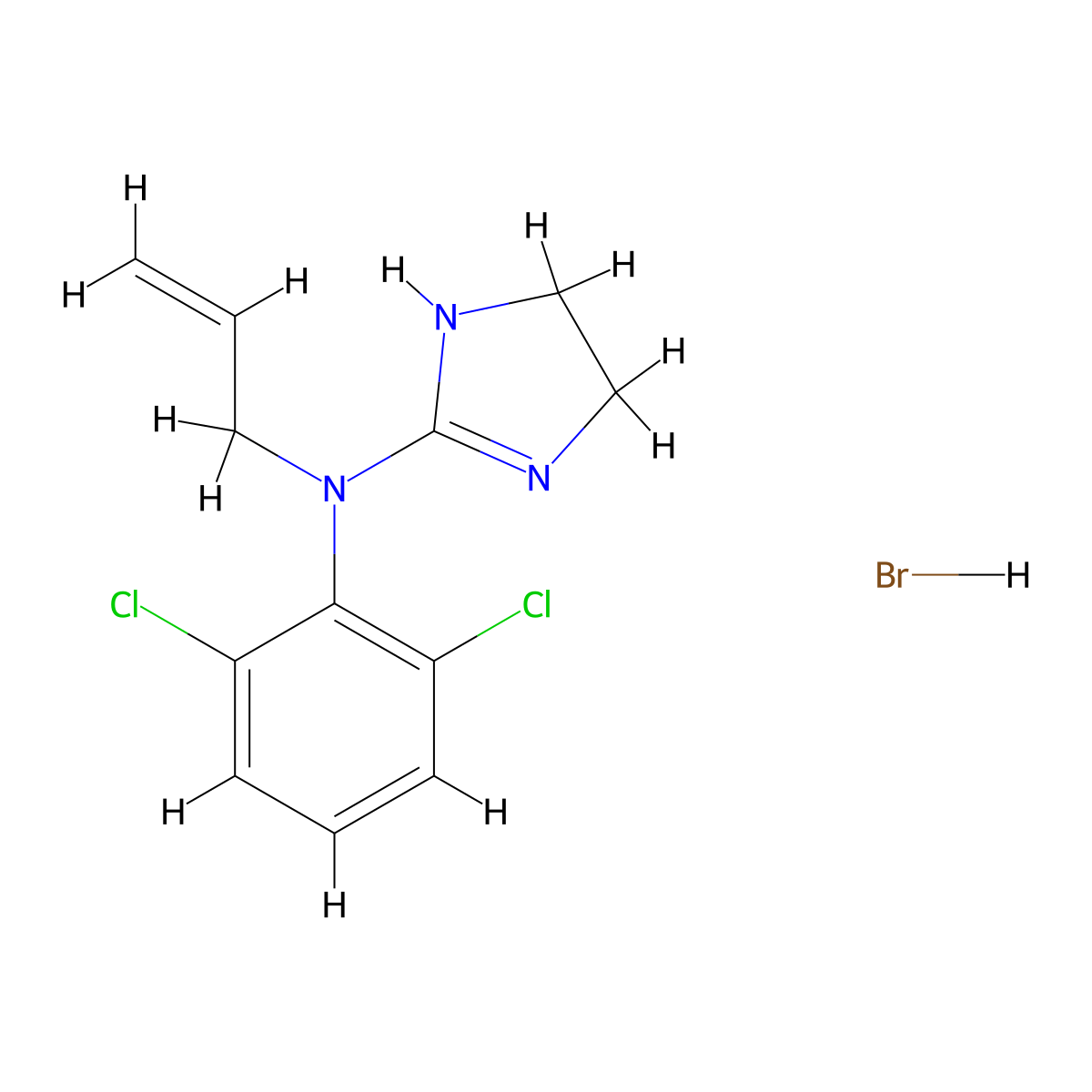 Alinidine hydrobromide molecular structure, CAS 71306-36-0