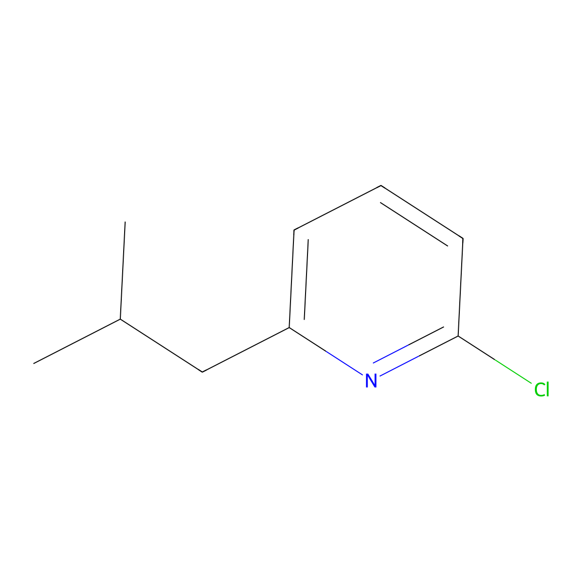 2-Chloro-6-isobutylpyridine molecular structure, CAS 71306-37-1