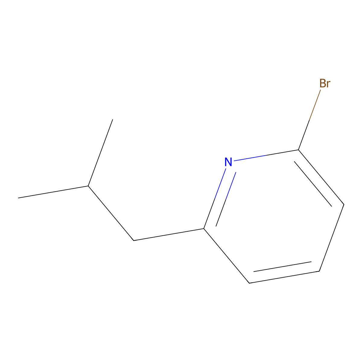 2-Bromo-6-isobutylpyridine molecular structure, CAS 71306-38-2