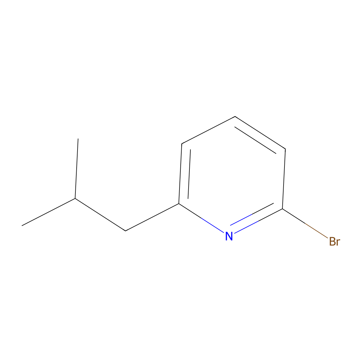 2-Bromo-6-isobutylpyridine molecular structure, CAS 71306-38-2