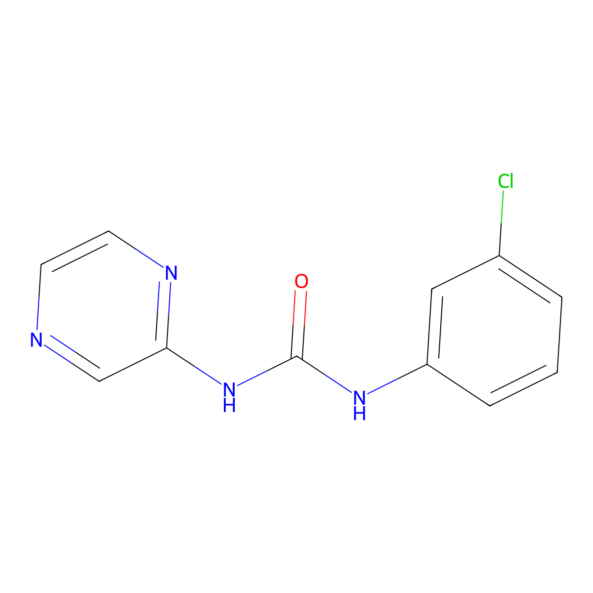 1-(3-Chlorophenyl)-3-pyrazin-2-ylurea molecular structure, CAS 71306-99-5