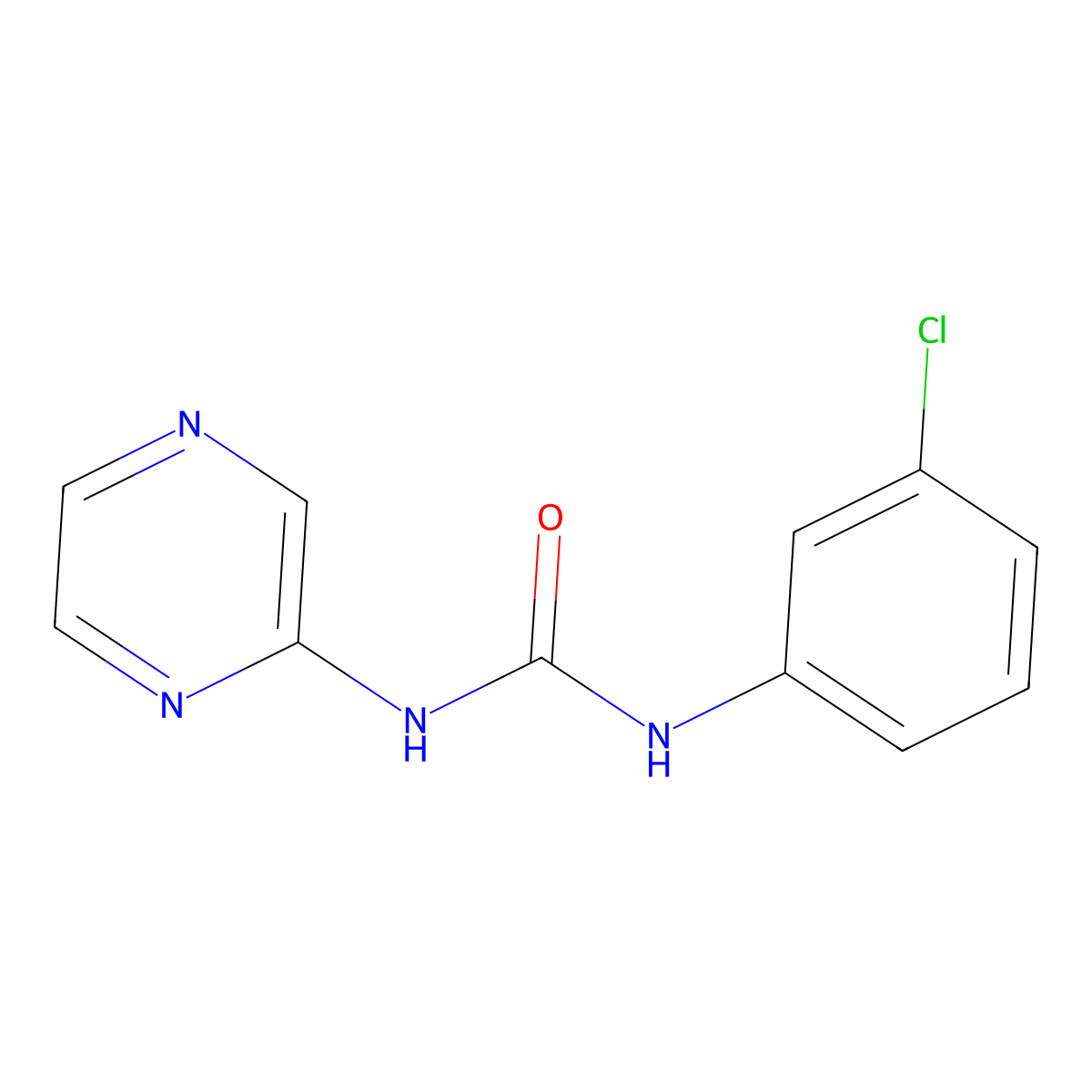 1-(3-Chlorophenyl)-3-pyrazin-2-ylurea molecular structure, CAS 71306-99-5