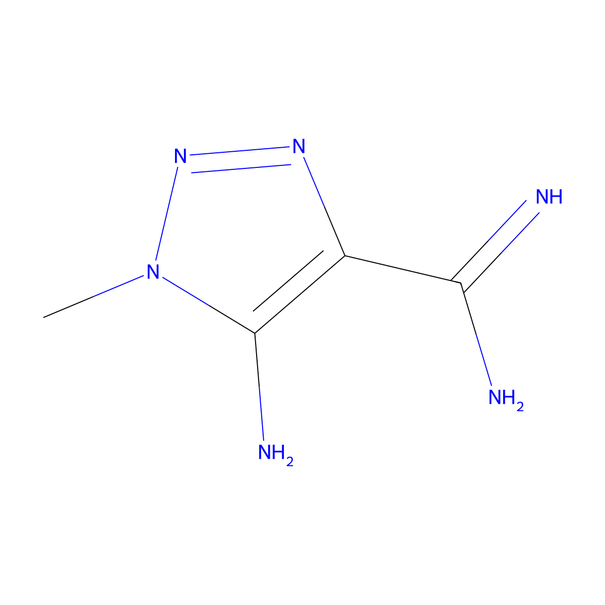 5-Amino-1-methyl-1H-1,2,3-triazole-4-carboximidamide molecular structure, CAS 713068-18-9