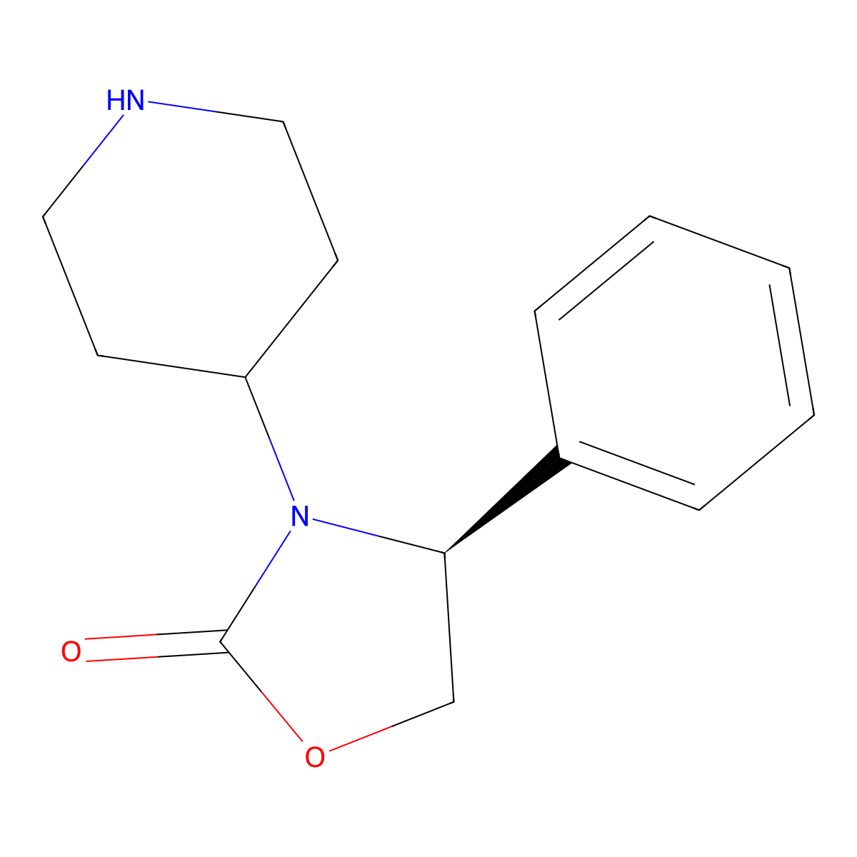 (S)-4-Phenyl-3-piperidin-4-yl-oxazolidin-2-one molecular structure, CAS 713075-88-8