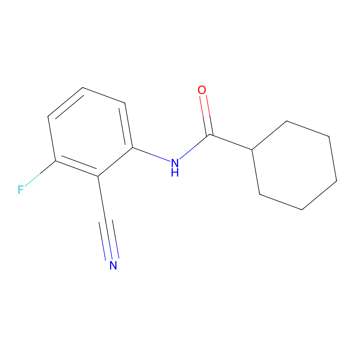 N-(2-cyano-3-fluorophenyl)cyclohexanecarboxamide molecular structure, CAS 713078-43-4