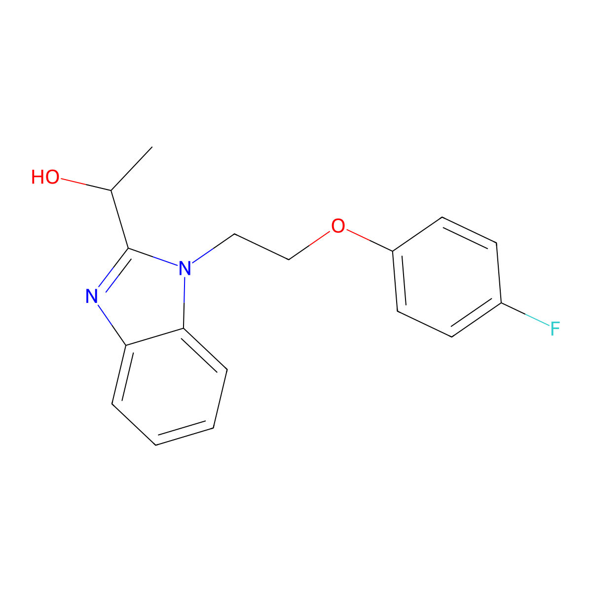 1-[1-[2-(4-Fluorophenoxy)ethyl]benzimidazol-2-yl]ethanol molecular structure, CAS 713080-42-3