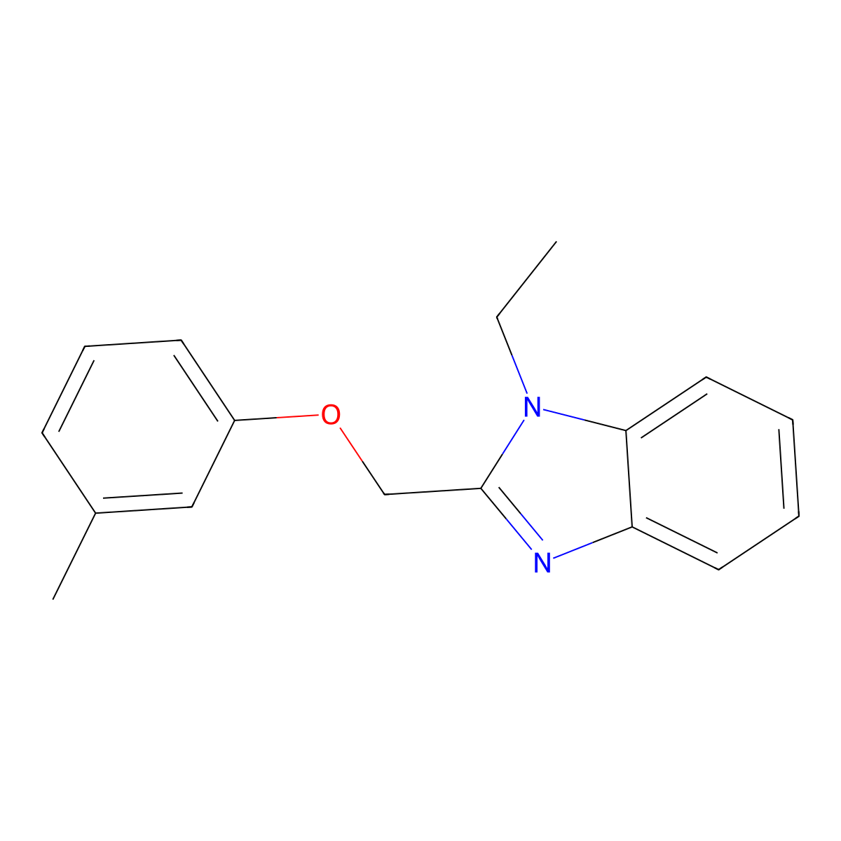1-Ethyl-2-[(3-methylphenoxy)methyl]benzimidazole molecular structure, CAS 713080-47-8