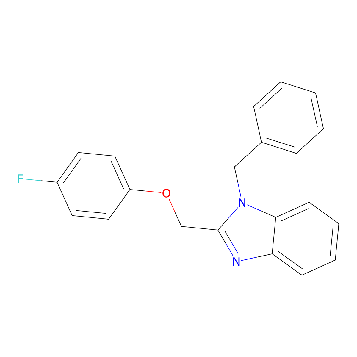 1-benzyl-2-[(4-fluorophenoxy)methyl]-1H-benzimidazole molecular structure, CAS 713080-49-0