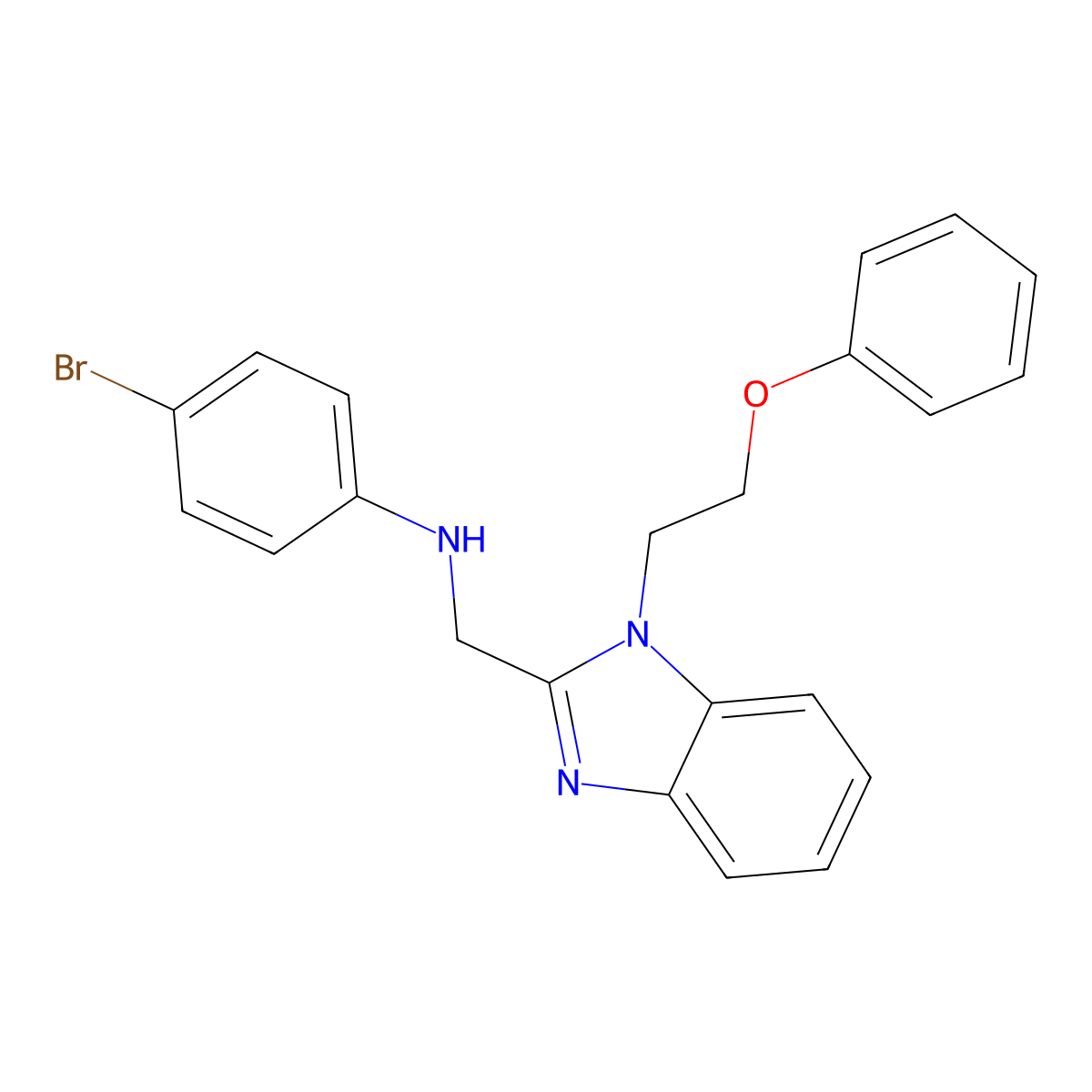4-bromo-N-[[1-(2-phenoxyethyl)benzimidazol-2-yl]methyl]aniline molecular structure, CAS 713080-51-4