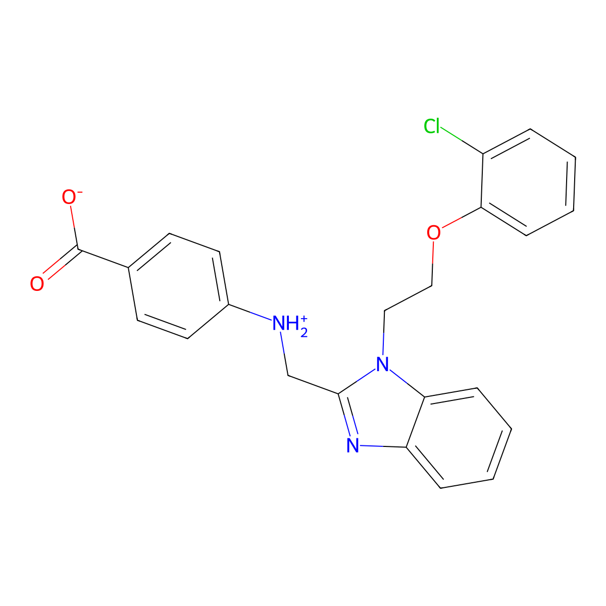 4-[({1-[2-(2-chlorophenoxy)ethyl]-1H-benzimidazol-2-yl}methyl)amino]benzoic acid molecular structure, CAS 713080-52-5
