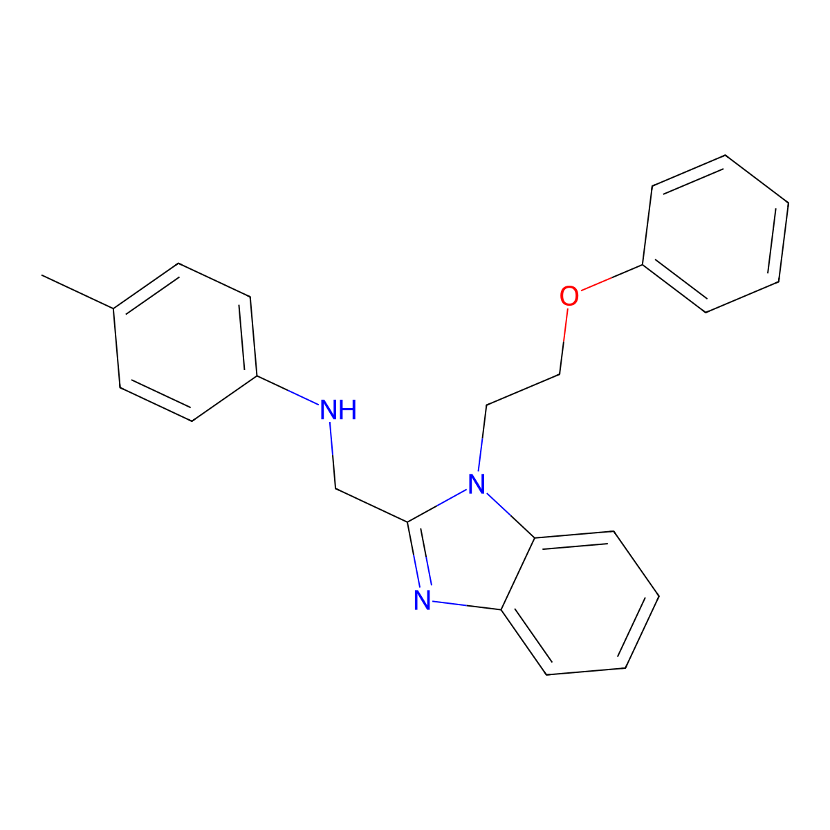 4-methyl-N-[[1-(2-phenoxyethyl)benzimidazol-2-yl]methyl]aniline molecular structure, CAS 713080-53-6