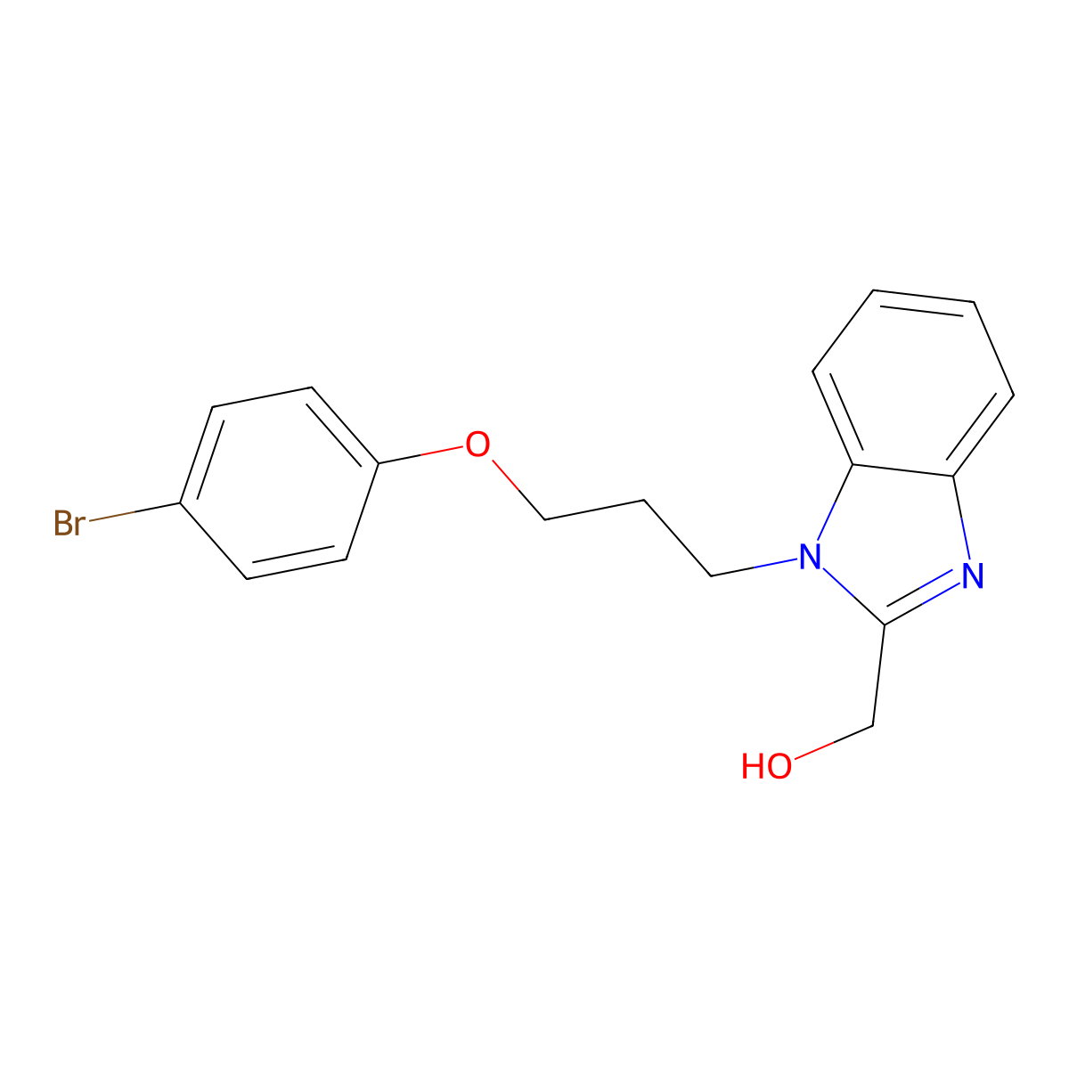 {1-[3-(4-bromophenoxy)propyl]-1H-benzimidazol-2-yl}methanol molecular structure, CAS 713080-54-7