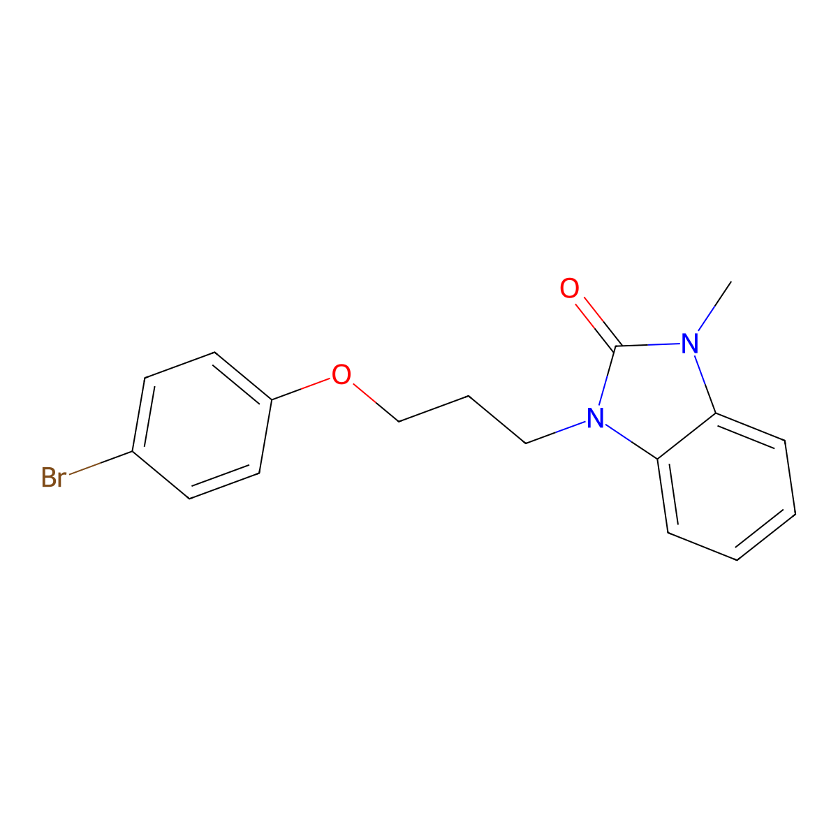 1-[3-(4-bromophenoxy)propyl]-3-methyl-1,3-dihydro-2H-benzimidazol-2-one molecular structure, CAS 713080-55-8