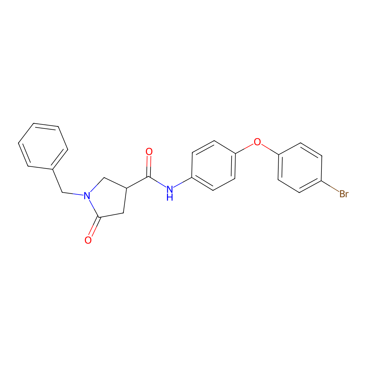 1-benzyl-N-[4-(4-bromophenoxy)phenyl]-5-oxopyrrolidine-3-carboxamide molecular structure, CAS 713081-27-7