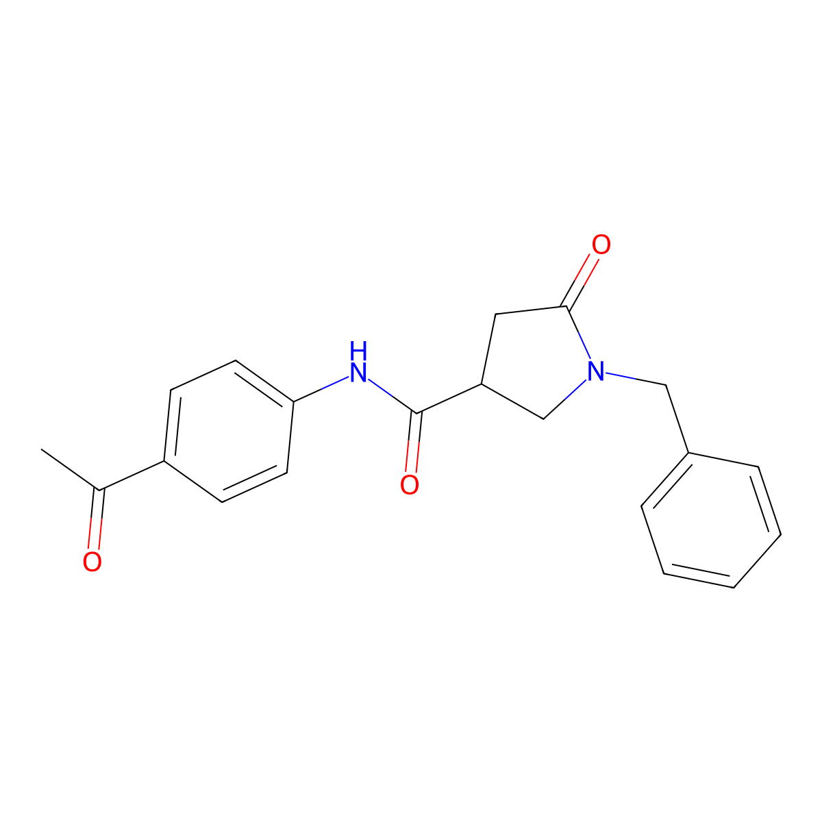N-(4-acetylphenyl)-1-benzyl-5-oxopyrrolidine-3-carboxamide molecular structure, CAS 713081-31-3