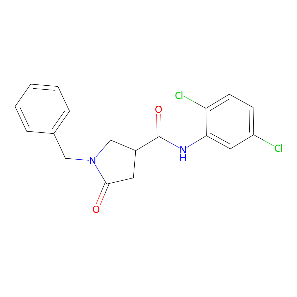 1-benzyl-N-(2,5-dichlorophenyl)-5-oxopyrrolidine-3-carboxamide molecular structure, CAS 713081-34-6