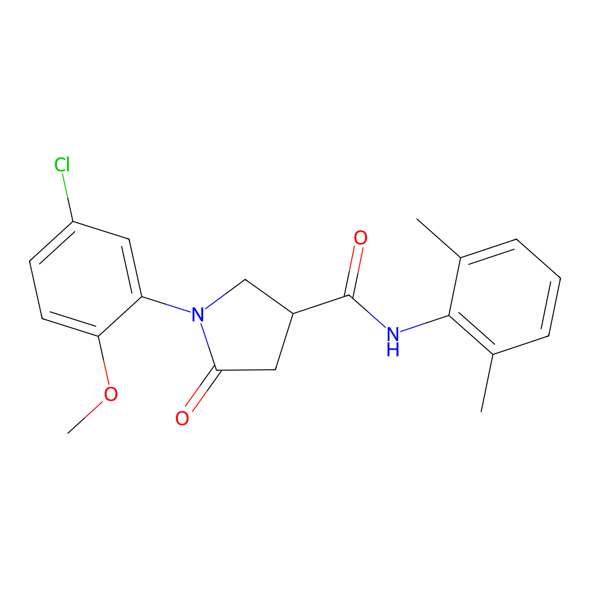1-(5-chloro-2-methoxyphenyl)-N-(2,6-dimethylphenyl)-5-oxopyrrolidine-3-carboxamide molecular structure, CAS 713081-73-3