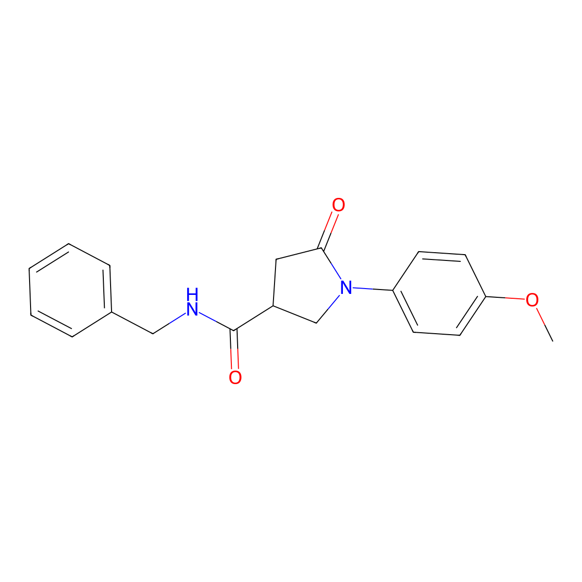 N-benzyl-1-(4-methoxyphenyl)-5-oxopyrrolidine-3-carboxamide molecular structure, CAS 713082-06-5
