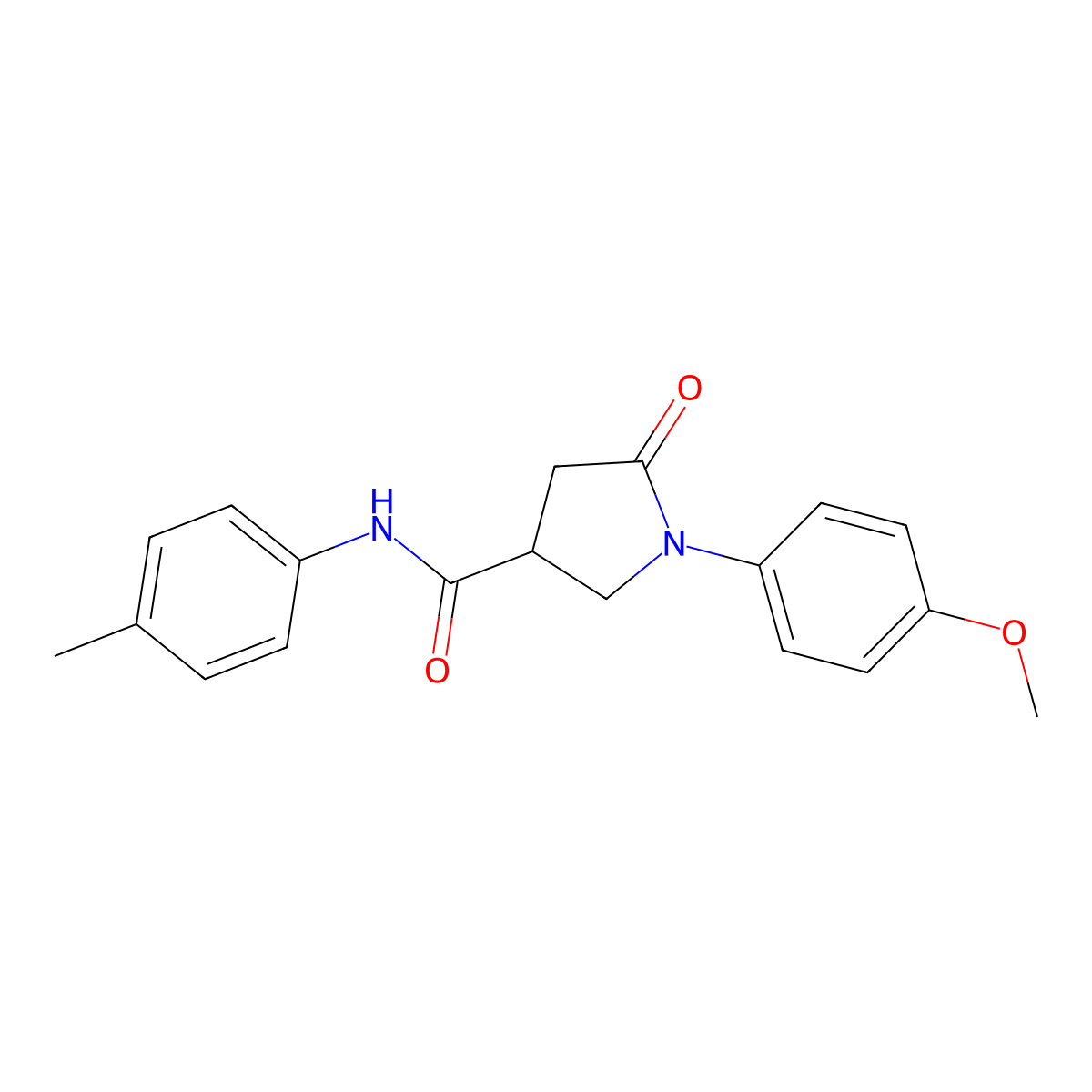 1-(4-methoxyphenyl)-N-(4-methylphenyl)-5-oxopyrrolidine-3-carboxamide molecular structure, CAS 713082-07-6