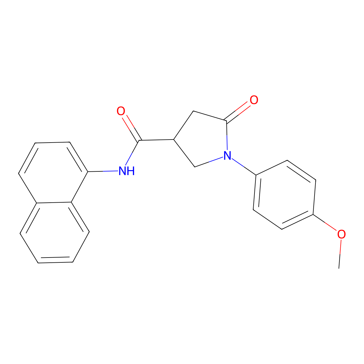 1-(4-methoxyphenyl)-N-naphthalen-1-yl-5-oxopyrrolidine-3-carboxamide molecular structure, CAS 713082-08-7