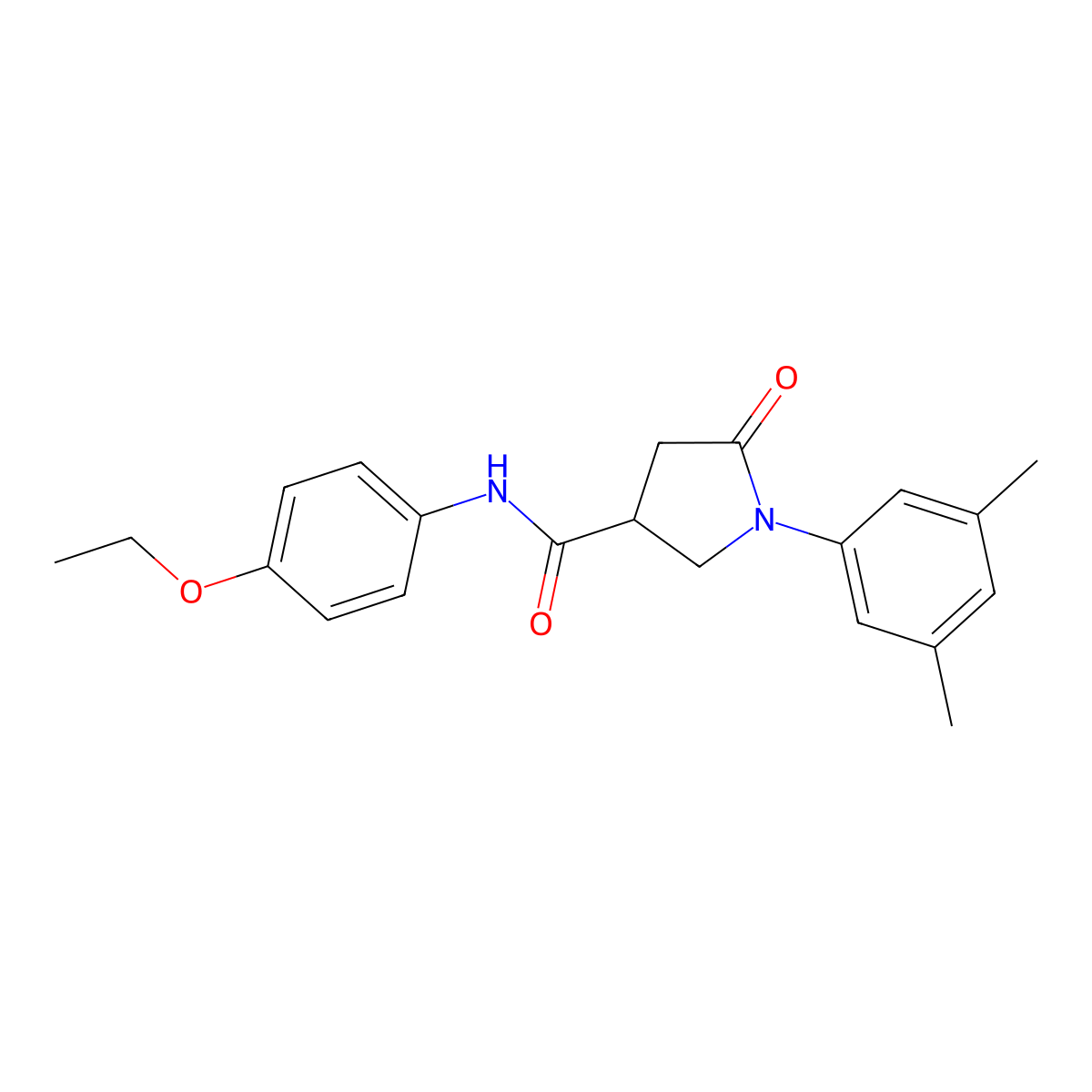 1-(3,5-dimethylphenyl)-N-(4-ethoxyphenyl)-5-oxopyrrolidine-3-carboxamide molecular structure, CAS 713082-29-2