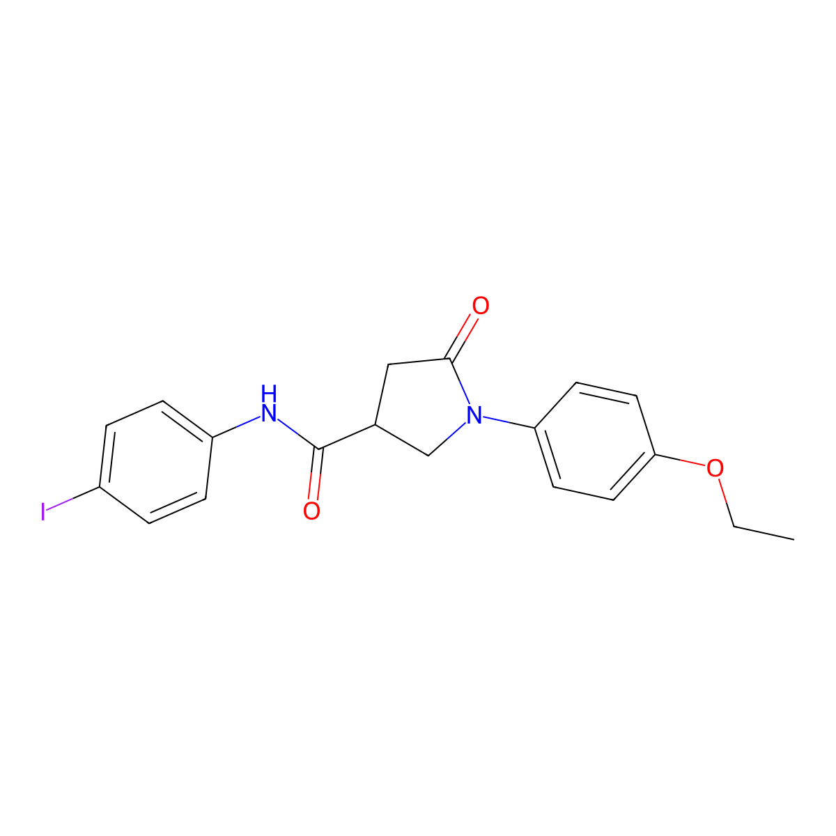 1-(4-ethoxyphenyl)-N-(4-iodophenyl)-5-oxopyrrolidine-3-carboxamide molecular structure, CAS 713082-34-9
