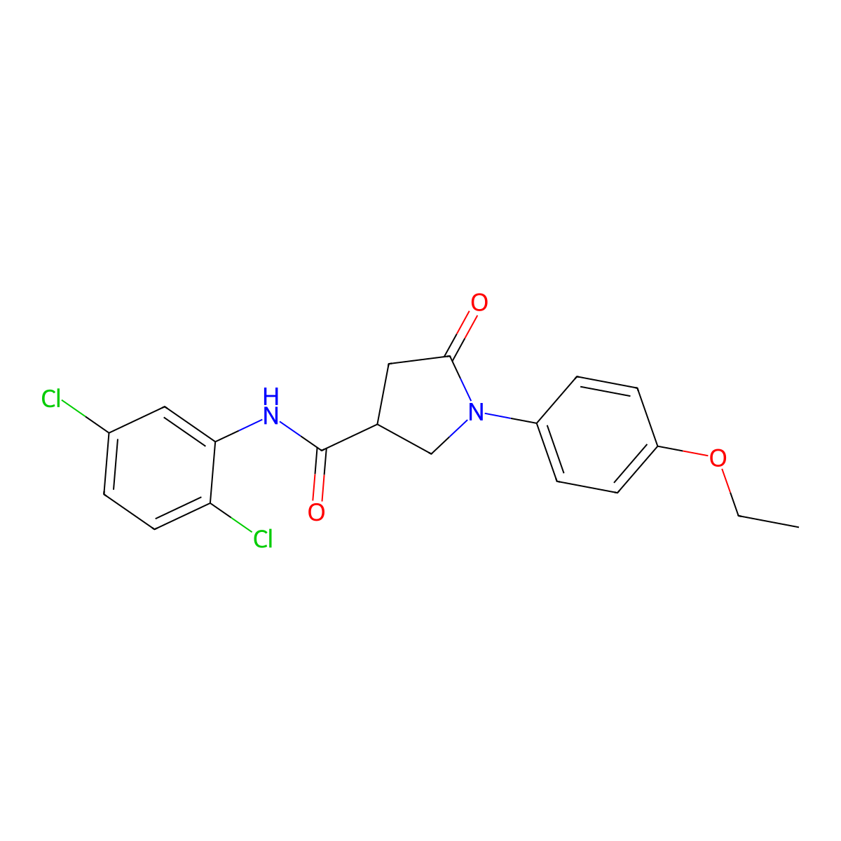 N-(2,5-dichlorophenyl)-1-(4-ethoxyphenyl)-5-oxopyrrolidine-3-carboxamide molecular structure, CAS 713082-35-0