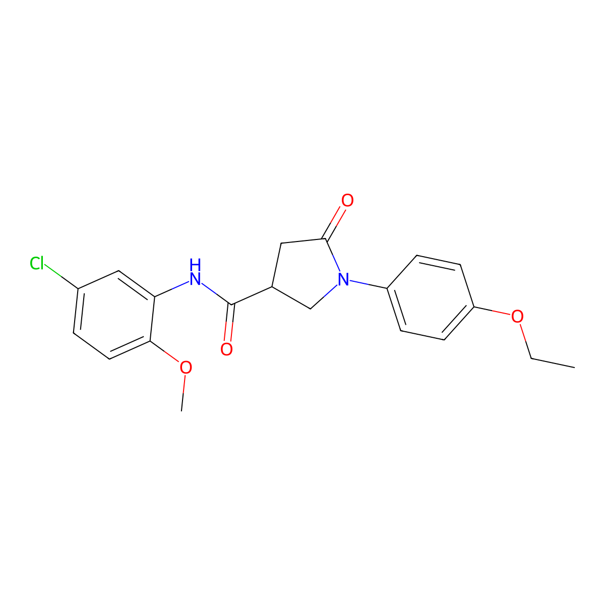 N-(5-chloro-2-methoxyphenyl)-1-(4-ethoxyphenyl)-5-oxo-3-pyrrolidinecarboxamide molecular structure, CAS 713082-36-1
