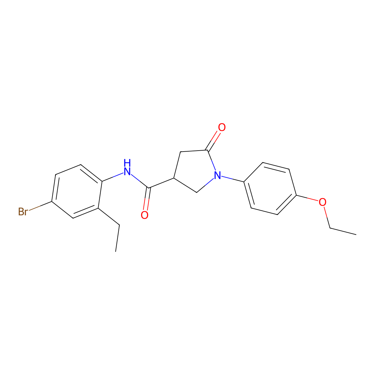 N-(4-bromo-2-ethylphenyl)-1-(4-ethoxyphenyl)-5-oxopyrrolidine-3-carboxamide molecular structure, CAS 713082-38-3